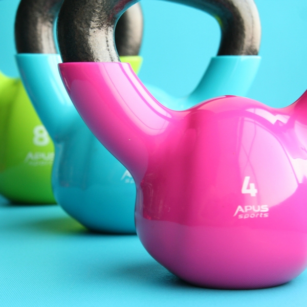 (Photo:) Kettle Bells - Swing until your body burns! One weight, lots of movement, you’ll be sweating and toning